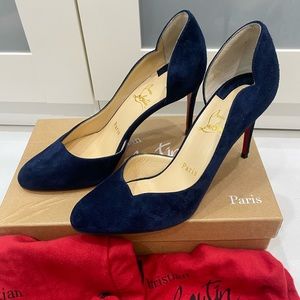 Like New: Christian Louboutin: Navy Blue Velvet